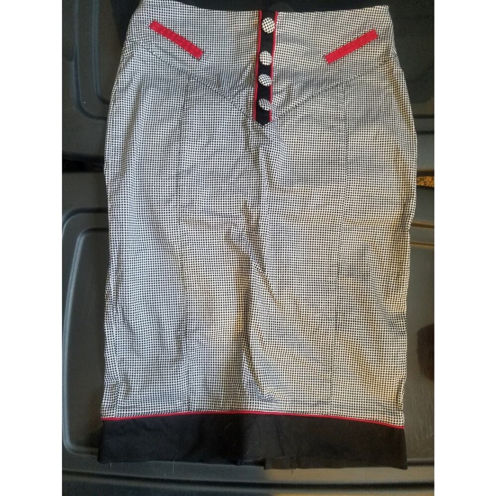 Living Dead Souls Houndstooth Pin-Up Pencil Skirt